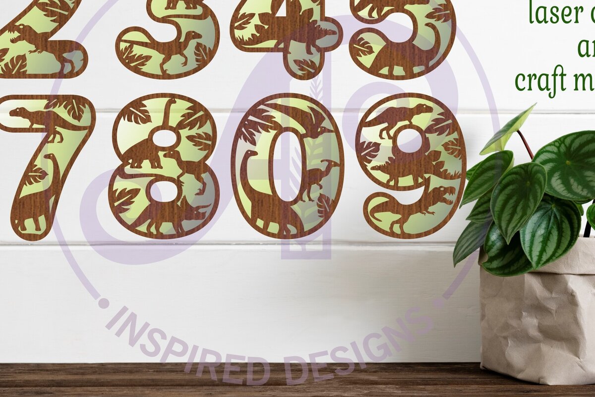 Intra απο ξύλο plywood 3mm-4mm πάχος - Δεινόσαυρος αριθμός δύο επιπέδων τοίχου  Δίασταση 30x20 cm INTRAFABR-88646189