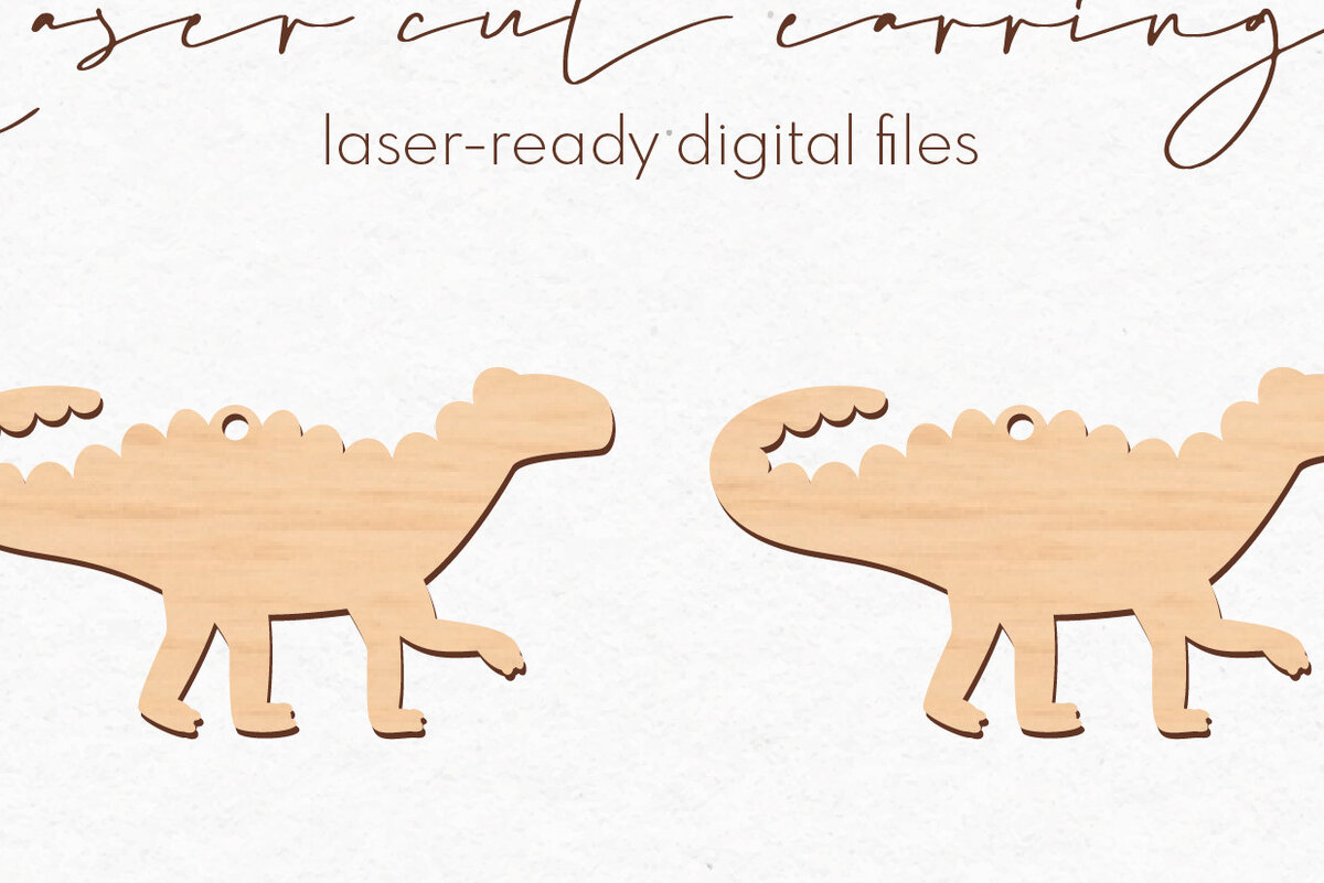 Σετ των 3 Intra απο ξύλο plywood 3mm-4mm πάχος - Σκουλαρίκια Dinosaur Silhouette |  Δίασταση 3x3 cm INTRAFABR-76140248