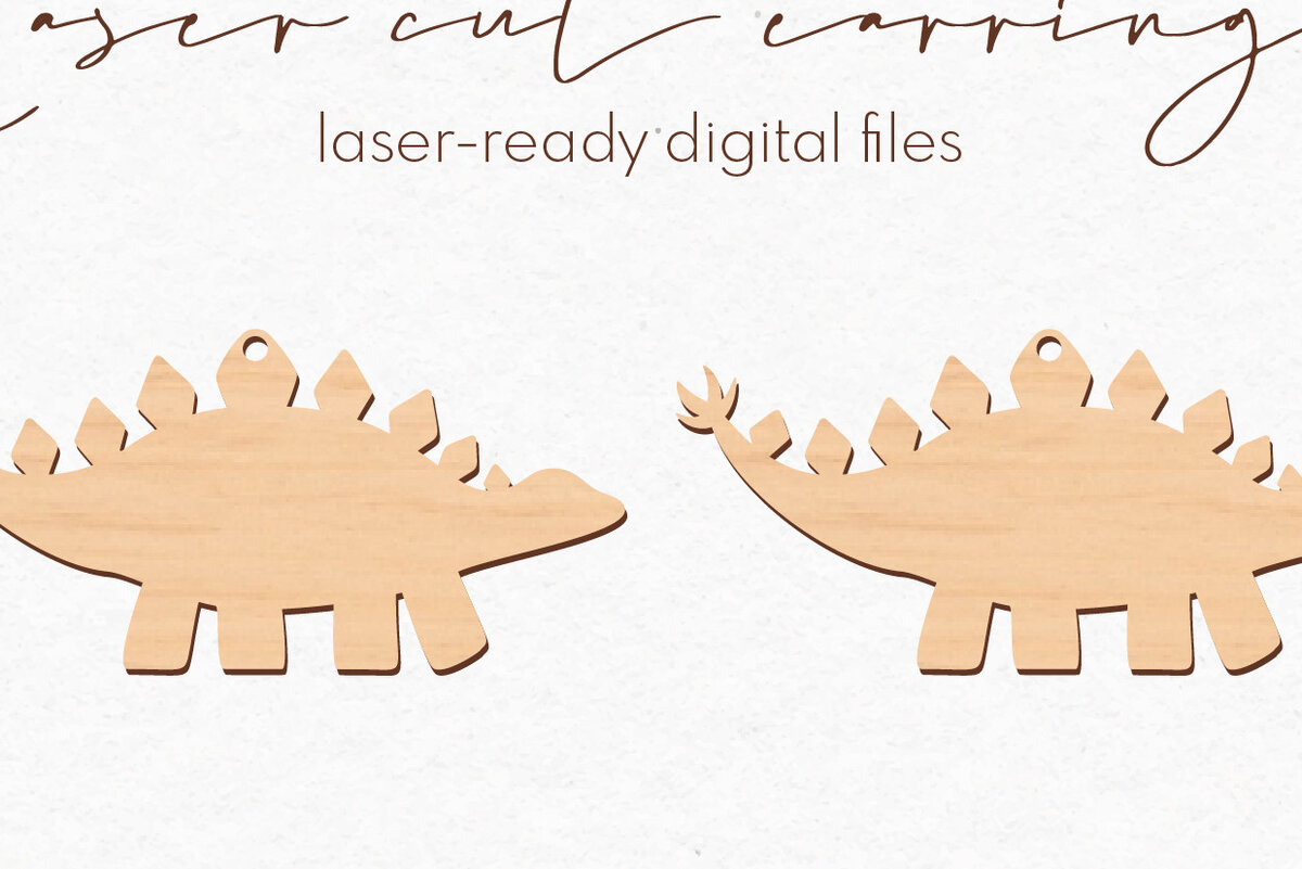 Σετ των 3 Intra απο ξύλο plywood 3mm-4mm πάχος - Σκουλαρίκια Dinosaur Silhouette |  Δίασταση 3x3 cm INTRAFABR-76347160