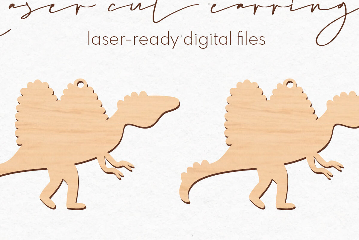 Σετ των 3 Intra απο ξύλο plywood 3mm-4mm πάχος - Σκουλαρίκια Dinosaur Silhouette |  Δίασταση 3x3 cm INTRAFABR-76428147