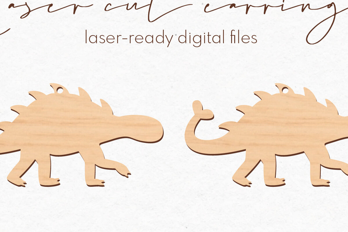 Σετ των 3 Intra απο ξύλο plywood 3mm-4mm πάχος - Σκουλαρίκια Dinosaur Silhouette |  Δίασταση 3x3 cm INTRAFABR-76674928