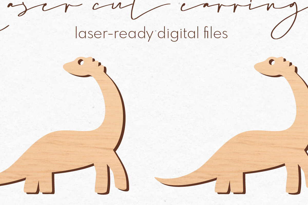 Σετ των 3 Intra απο ξύλο plywood 3mm-4mm πάχος - Σκουλαρίκια Dinosaur Silhouette |  Δίασταση 3x3 cm INTRAFABR-71224012