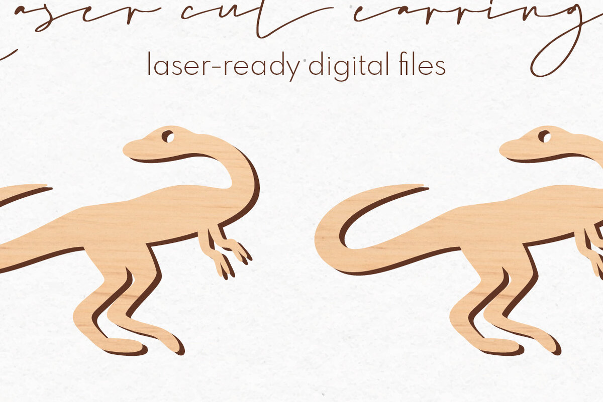 Σετ των 3 Intra απο ξύλο plywood 3mm-4mm πάχος - Σκουλαρίκια Dinosaur Silhouette |  Δίασταση 3x3 cm INTRAFABR-71366703