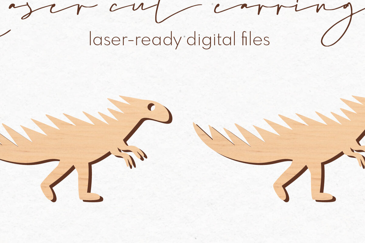 Σετ των 3 Intra απο ξύλο plywood 3mm-4mm πάχος - Σκουλαρίκια Dinosaur Silhouette |  Δίασταση 3x3 cm INTRAFABR-71610134