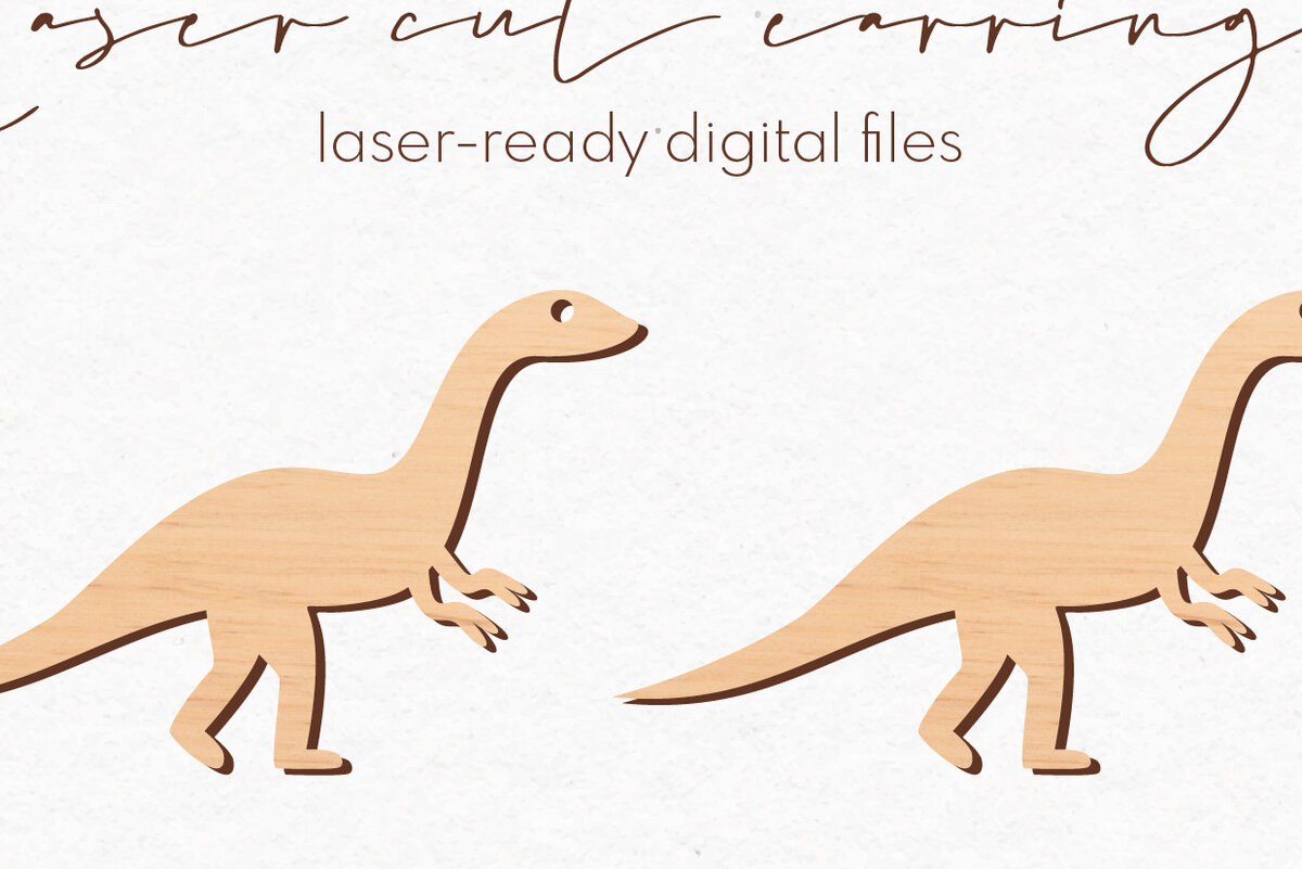 Σετ των 3 Intra απο ξύλο plywood 3mm-4mm πάχος - Σκουλαρίκια Dinosaur Silhouette |  Δίασταση 3x3 cm INTRAFABR-71704881