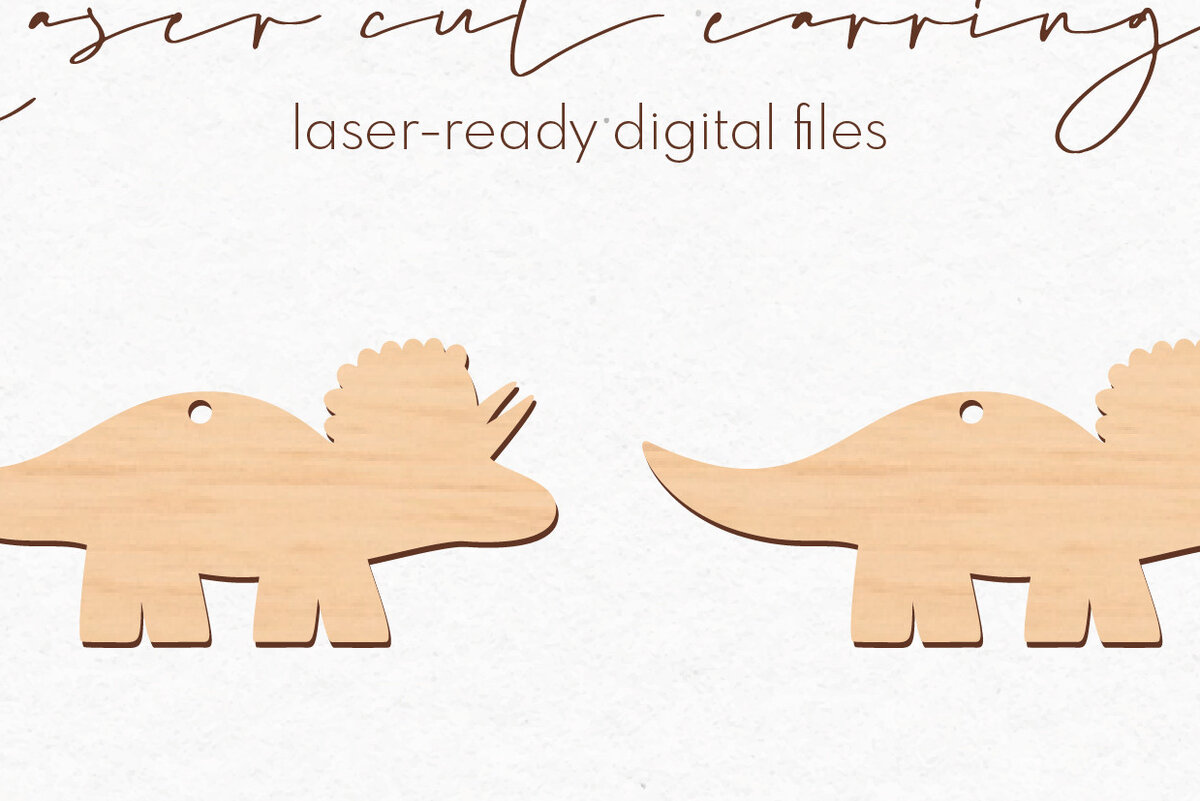 Σετ των 3 Intra απο ξύλο plywood 3mm-4mm πάχος - Σκουλαρίκια Dinosaur Silhouette |  Δίασταση 3x3 cm INTRAFABR-76051100