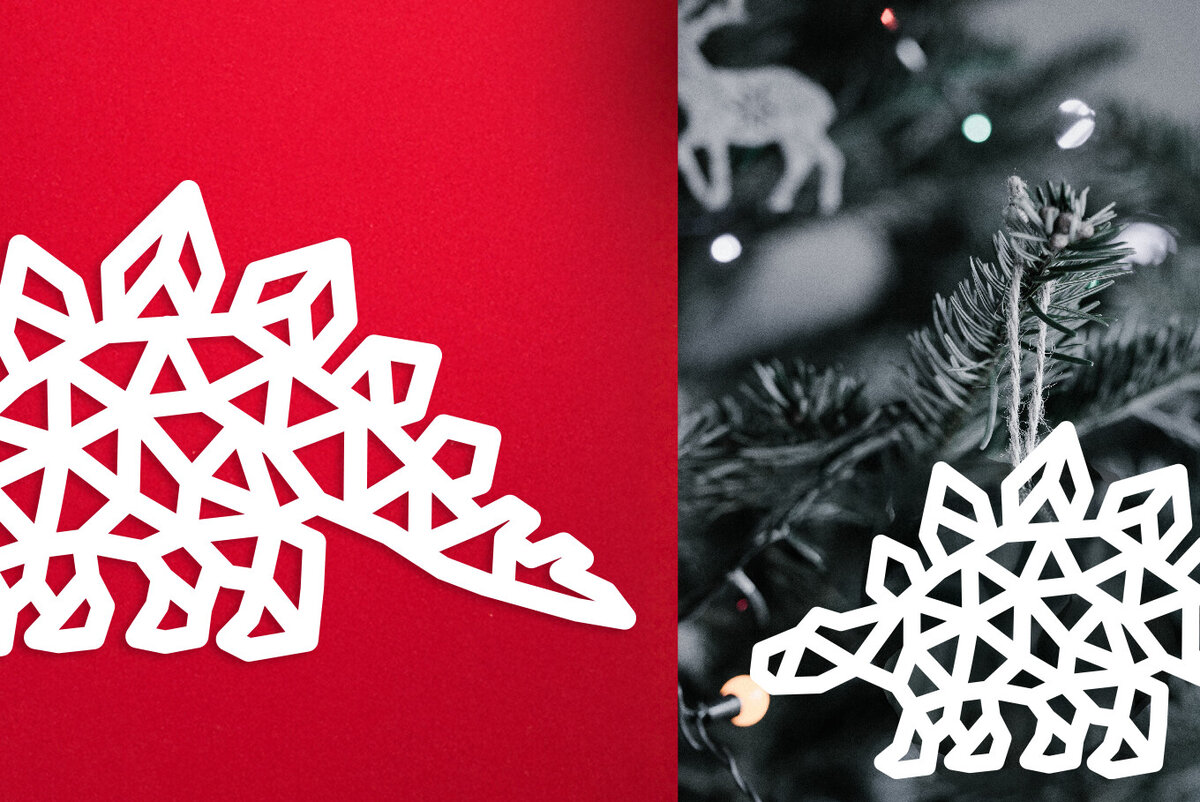 Intra απο ξύλο plywood 3mm-4mm πάχος - Χριστουγεννιάτικο λέιζερ Dinosaur  Stegosaurus Δίασταση 30x20 cm INTRAFABR-119039096