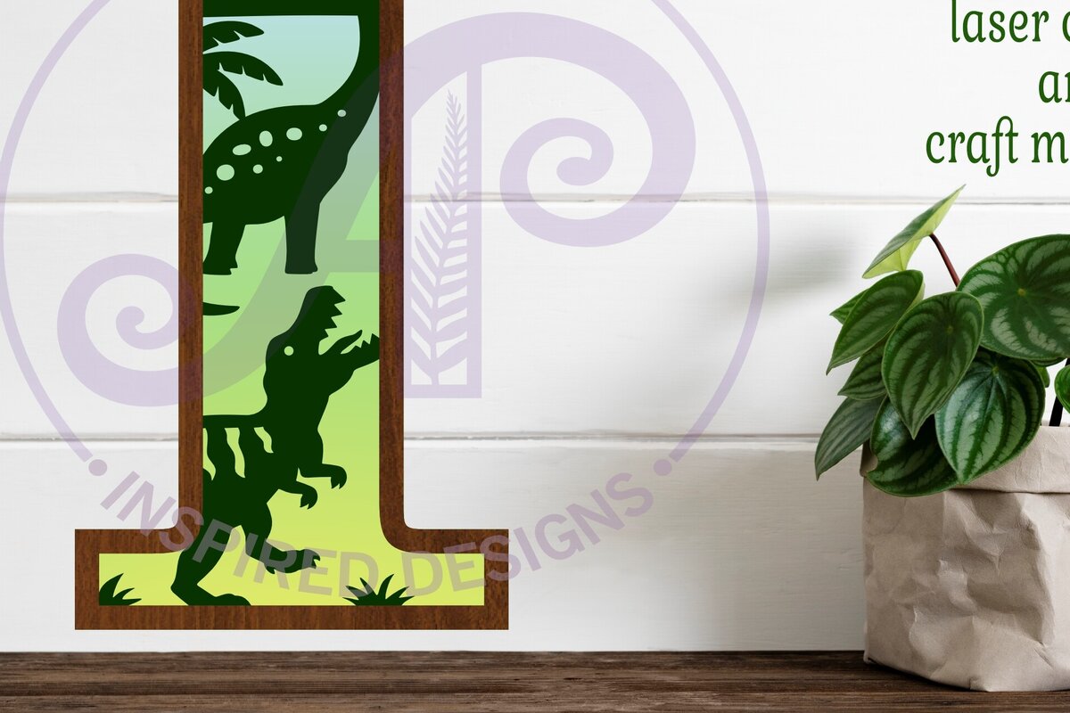 Intra απο ξύλο plywood 3mm-4mm πάχος - Dinosaurs Large I Wall Letter 3 Layer Δίασταση 30x20 cm INTRAFABR-114529788