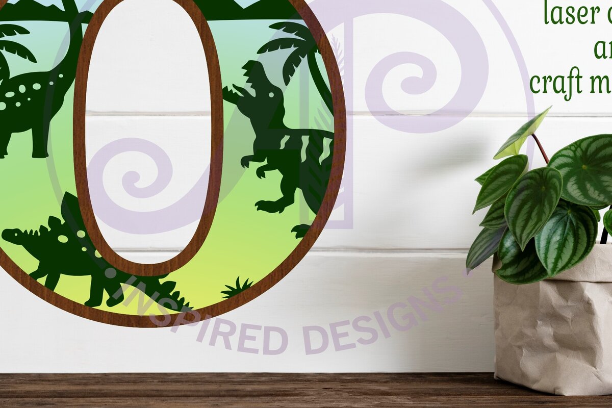 Intra απο ξύλο plywood 3mm-4mm πάχος - Dinosaurs Large O Wall Letter 3 Layer Δίασταση 30x20 cm INTRAFABR-114529669