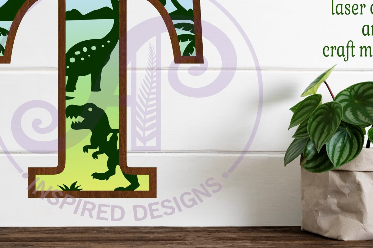 Intra απο ξύλο plywood 3mm-4mm πάχος - Dinosaurs Large T Wall Letter 3 Layer Δίασταση 30x20 cm INTRAFABR-114529601