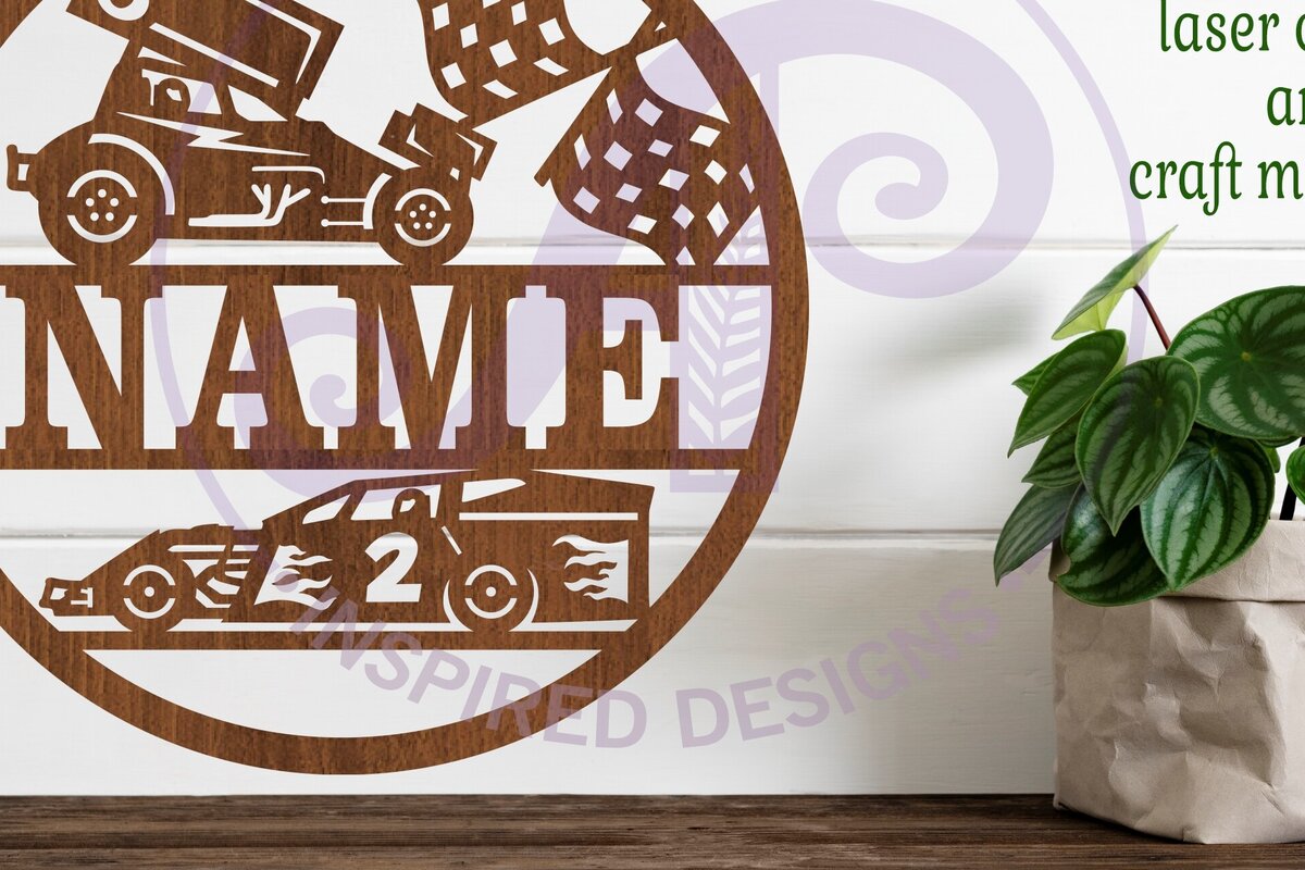 Intra απο ξύλο plywood 3mm-4mm πάχος - Dirt Racing Cars Σήμα ονόματος  Laser Cut Δίασταση 30x20 cm INTRAFABR-90045367
