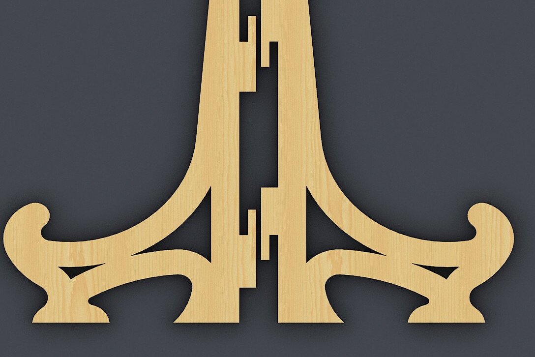 Σετ των 2 Intra απο ξύλο plywood 3mm-4mm πάχος - Πλαίσιο πιάτων, Πιατοθήκη Σχέδια κοπής με λέιζερ Δίασταση 20x20 cm INTRAFABR-37057337