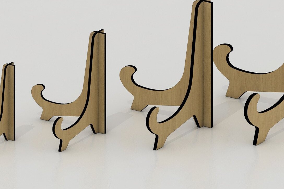 Σετ των 2 Intra απο ξύλο plywood 3mm-4mm πάχος - Θήκη πιάτων Glowforge Laser Cut File 026 Δίασταση 20x20 cm INTRAFABR-34326484