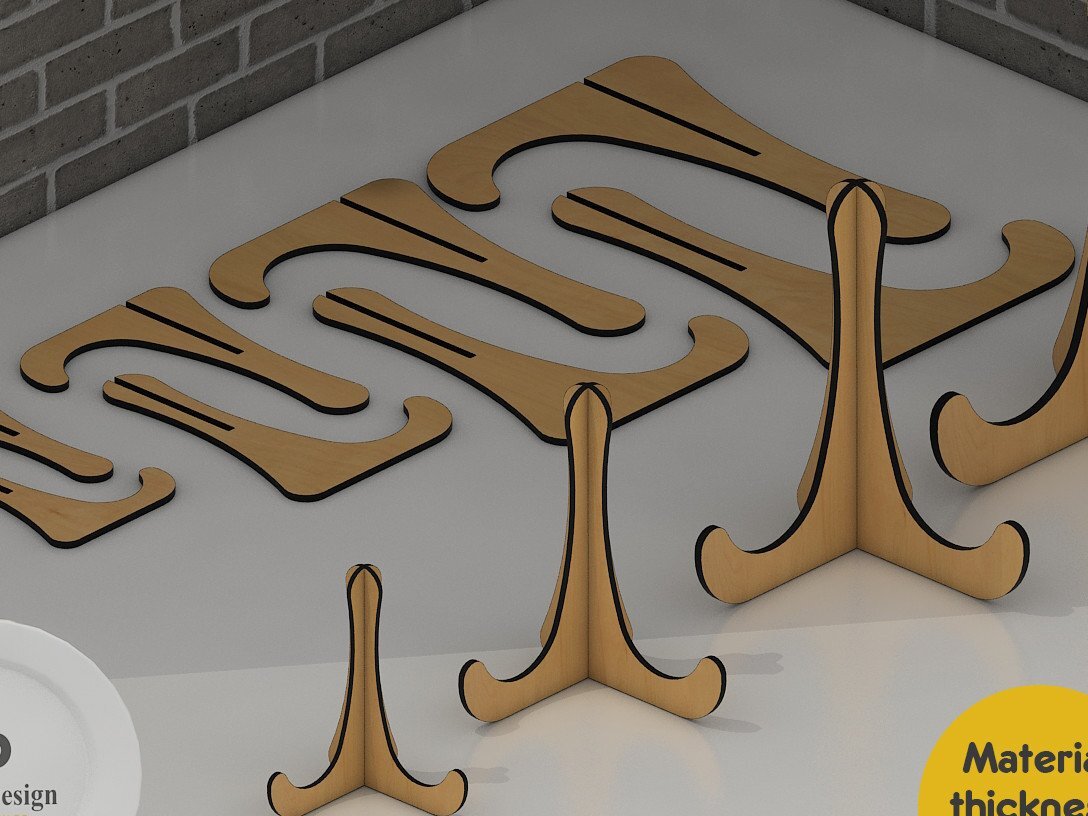 Σετ των 2 Intra απο ξύλο plywood 3mm-4mm πάχος - Βάση οθόνης / Σχέδιο κορνίζας Easel Δίασταση 20x25 cm INTRAFABR-42956706