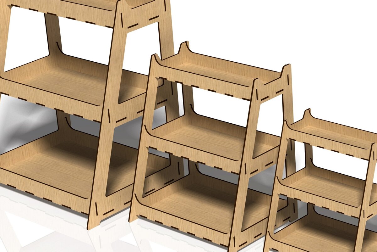 Σετ των 2 Intra απο ξύλο plywood 3mm-4mm πάχος - Βάση οθόνης, θήκη,  Stander Δίασταση 20x20 cm INTRAFABR-45918382