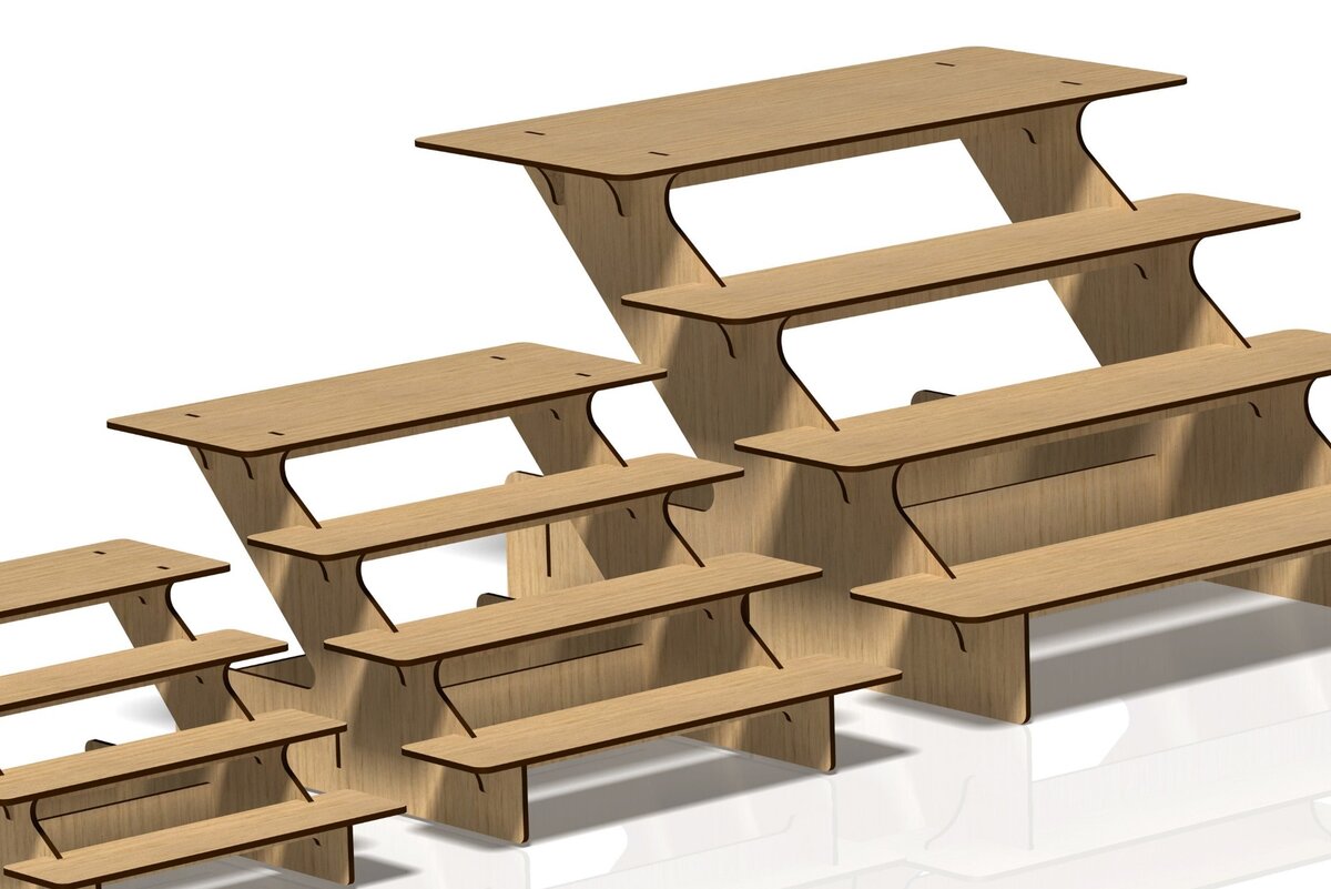 Σετ των 2 Intra απο ξύλο plywood 3mm-4mm πάχος - Βάση οθόνης, θήκη,  Stander Δίασταση 20x20 cm INTRAFABR-45921171