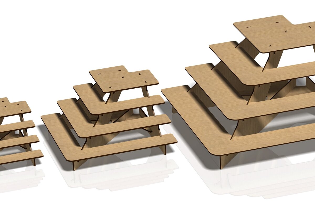 Σετ των 3 Intra απο ξύλο plywood 3mm-4mm πάχος - Βάση οθόνης, θήκη,  Stander Δίασταση 20x20 cm INTRAFABR-45922193