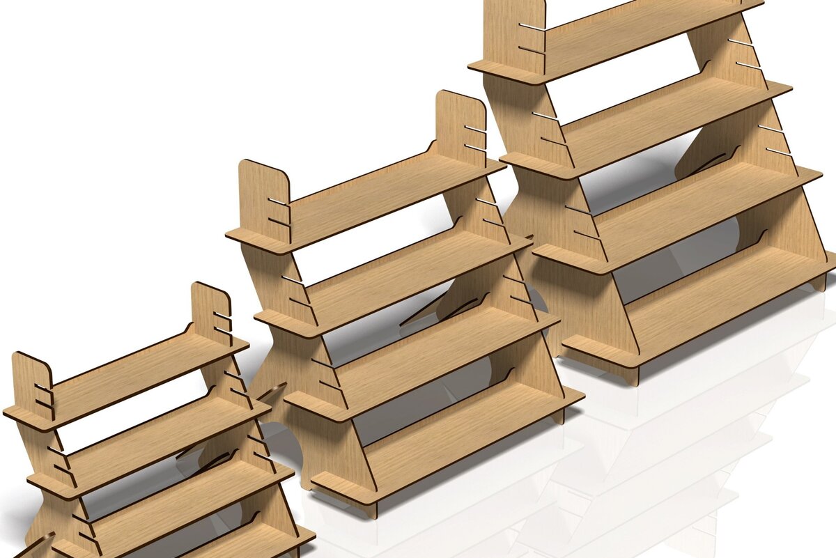 Σετ των 3 Intra απο ξύλο plywood 3mm-4mm πάχος - Βάση οθόνης, θήκη,  Stander Δίασταση 20x20 cm INTRAFABR-45915945