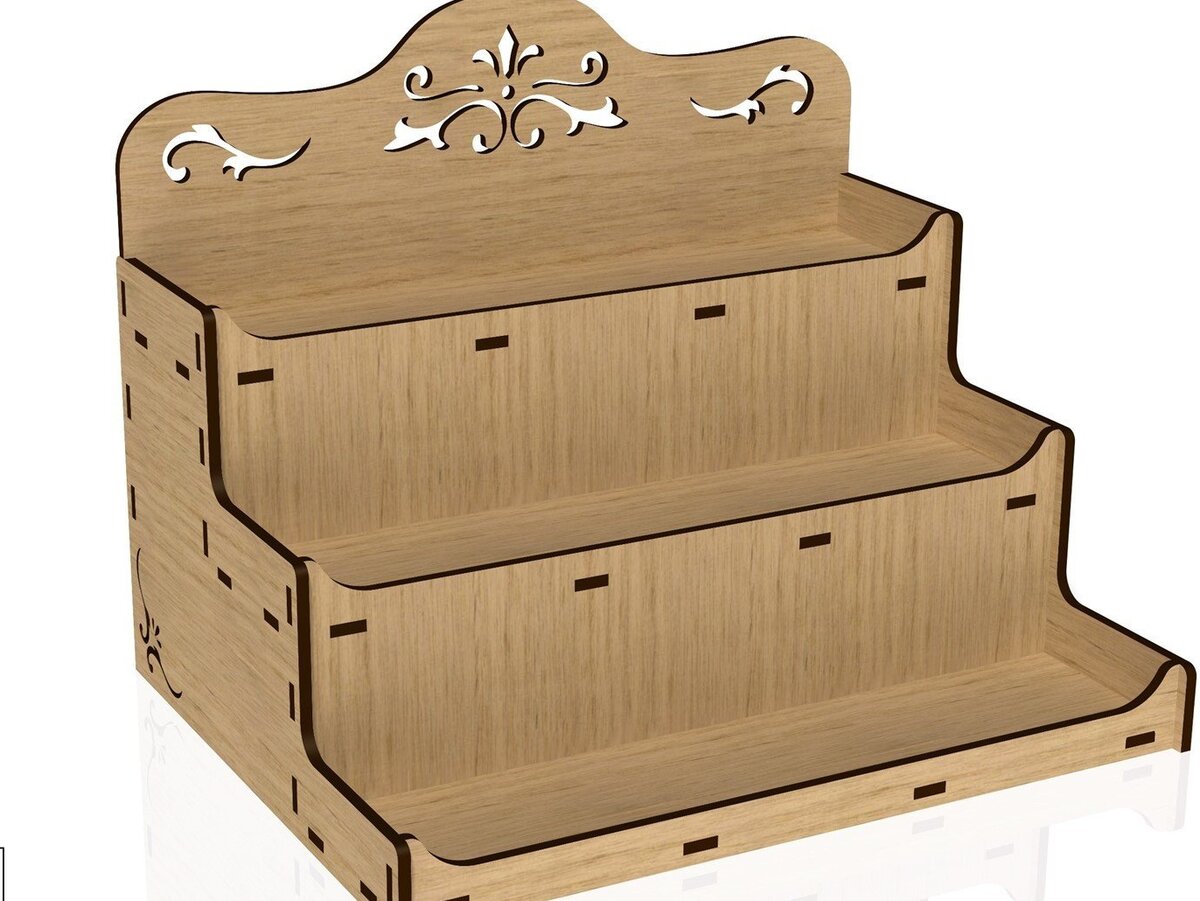 Σετ των 3 Intra απο ξύλο plywood 3mm-4mm πάχος - Βάση οθόνης, Βάση σε επίπεδα,  Δίασταση 20x20 cm INTRAFABR-39621978