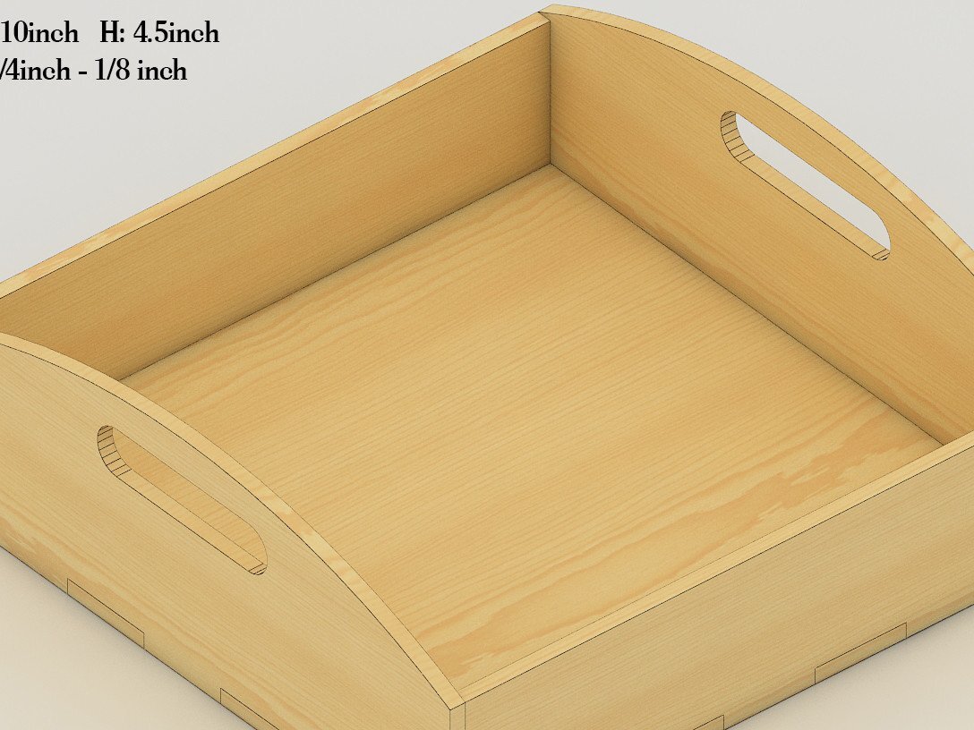 Intra απο ξύλο plywood 3mm-4mm πάχος - Διαιρεμένος δίσκος με λαβή πολλαπλού πάχους Δίασταση 30x20 cm INTRAFABR-40162658