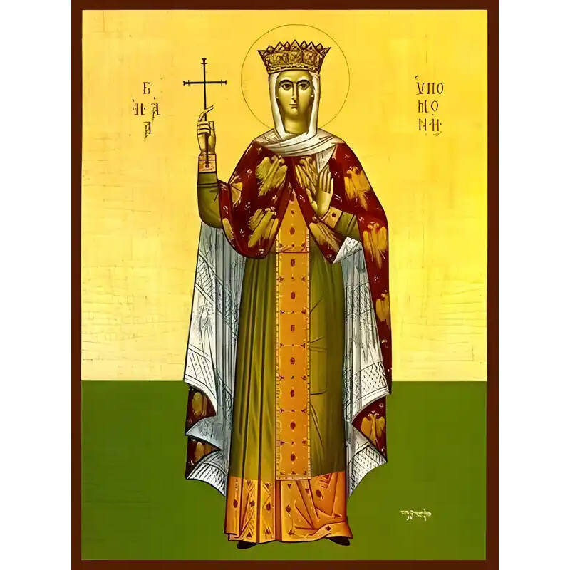 Εικόνα Ορθοδοξίας με περίγραμμα χρυσό σε ξύλο Φλαμουρίας  με  βάση Εικόνα ΑΓΙΑ ΥΠΟΜΟΝΗ, ΟΛΟΣΩΜΗ Χειροποίητη Ελληνορθόδοξη εικόνα του Ιησού Χριστού, Κρεμαστή πλάκα βυζαντινής τέχνης, χριστιανική τέχνη Διάσταση 40x30 cm (10,2x7,9 ίντσες)  INTRAEK-1447757865