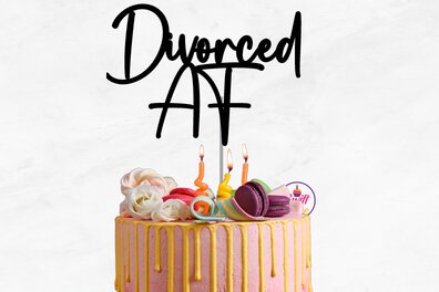 Σετ των 2 Intra απο ξύλο plywood 3mm-4mm πάχος - Divorced BY Cake Topper Δίασταση 20x20 cm INTRAFABR-75260150