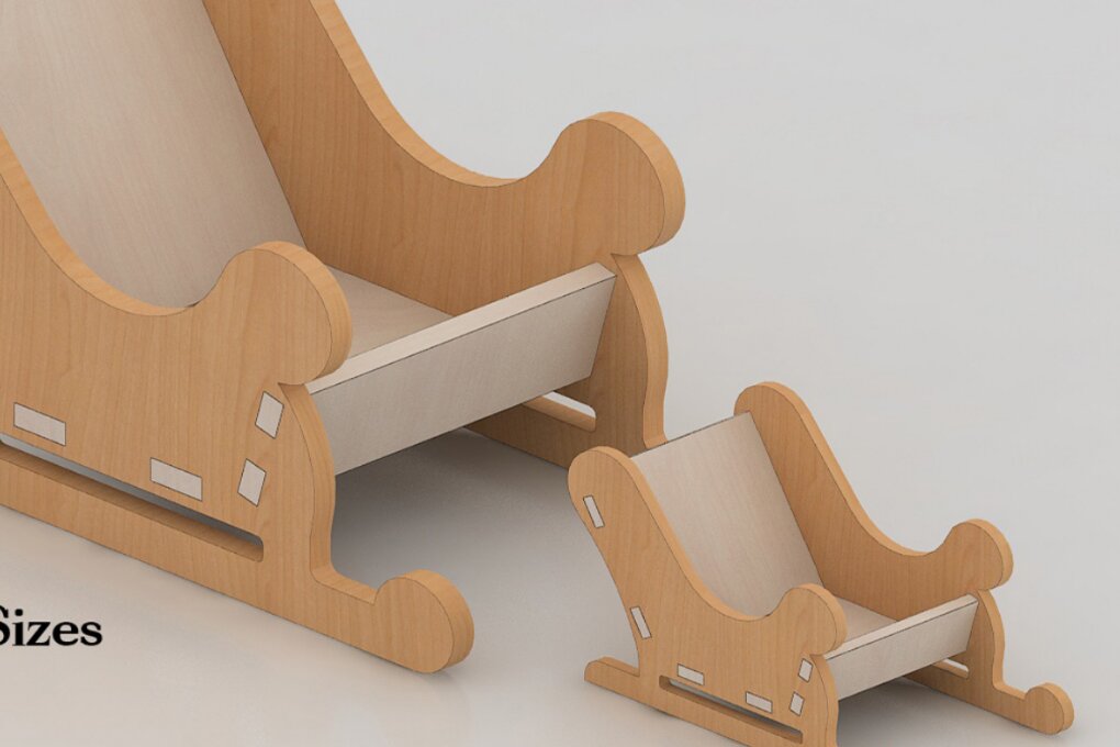 Σετ των 3 Intra απο ξύλο plywood 3mm-4mm πάχος - Χριστουγεννιάτικο έλκηθρο DIY  024 Δίασταση 4x4 cm INTRAFABR-117602363