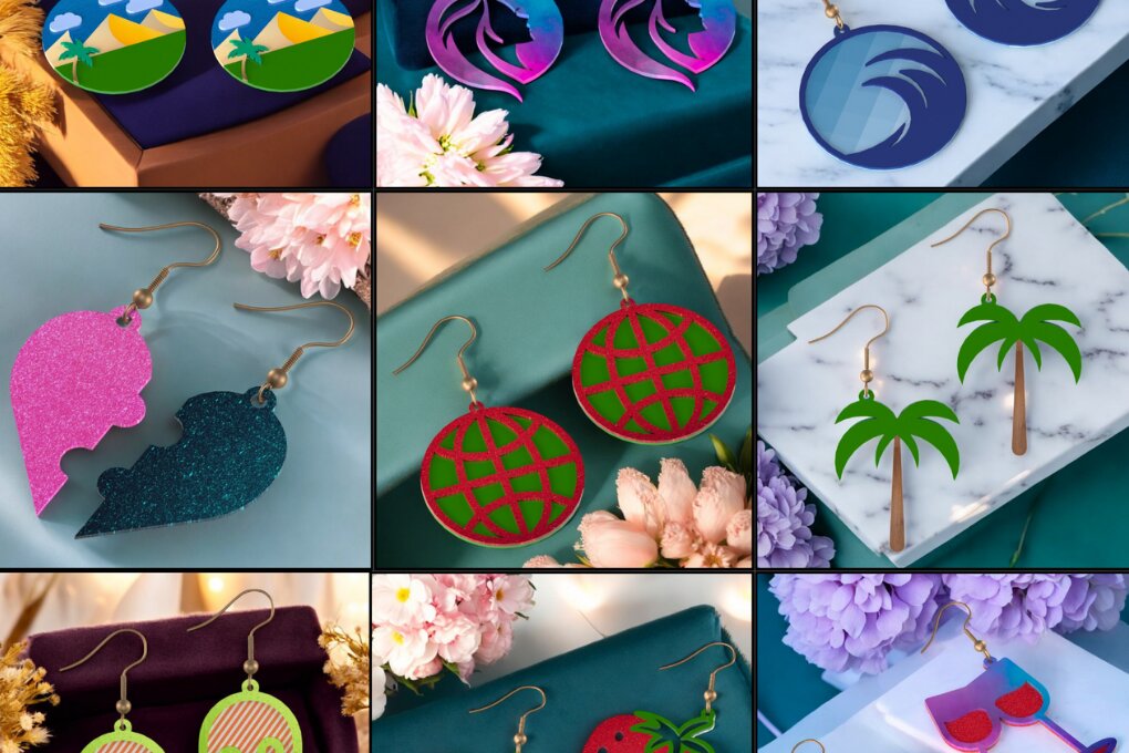 Σετ των 3 Intra απο ξύλο plywood 3mm-4mm πάχος - Σχέδια σκουλαρίκια DIY 183 Δίασταση 3x3 cm INTRAFABR-118355219