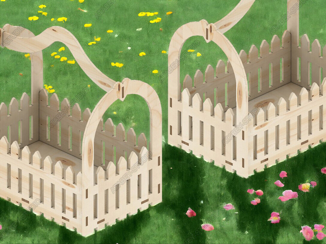 Σετ των 3 Intra απο ξύλο plywood 3mm-4mm πάχος - Ξύλινο καλάθι αποθήκευσης DIY Laser Cut  Δίασταση 4x4 cm INTRAFABR-92968268