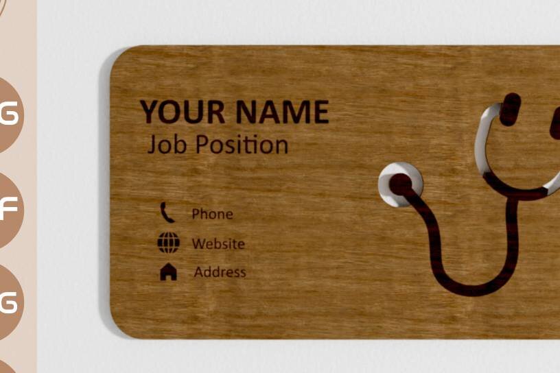 Σετ των 3 Intra απο ξύλο plywood 3mm-4mm πάχος - Επαγγελματική κάρτα Doctor Wood  Δίασταση 9x5 cm INTRAFABR-103831532