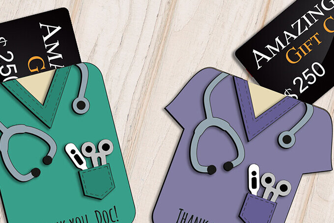 Σετ των 2 Intra απο ξύλο plywood 3mm-4mm πάχος - Doctor Nurse Δωροκάρτας Κάτοχος Χρημάτων  Δίασταση 20x20 cm INTRAFABR-103465499