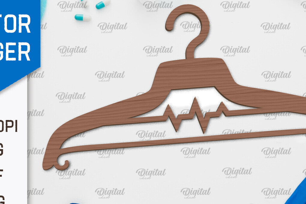 Intra απο ξύλο plywood 3mm-4mm πάχος - Σχέδιο κοπής με λέιζερ ξύλινη κρεμάστρα Doctor Δίασταση 30x20 cm INTRAFABR-100377203