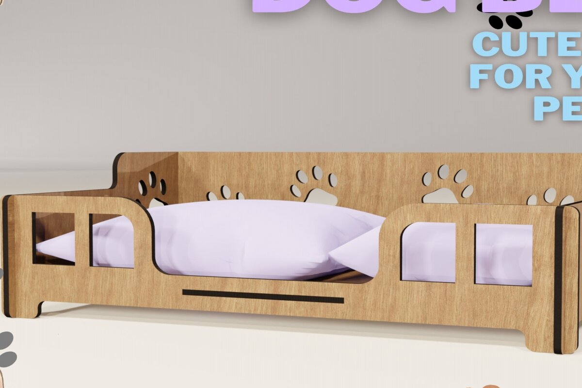 Intra απο ξύλο plywood 3mm-4mm πάχος - Dog Bed Laser Cut Fie / Cute Bed for Pet Δίασταση 50x31 cm INTRAFABR-114210827