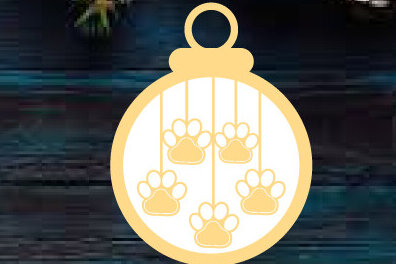 Σετ των 3 Intra απο ξύλο plywood 3mm-4mm πάχος - Χριστουγεννιάτικο στολίδι σκύλου Μεταλλικό λέιζερ τοίχου Δίασταση 6x6 cm INTRAFABR-87120347