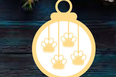 Σετ των 3 Intra απο ξύλο plywood 3mm-4mm πάχος - Χριστουγεννιάτικο στολίδι σκύλου Μεταλλικό λέιζερ τοίχου Δίασταση 6x6 cm INTRAFABR-87120451