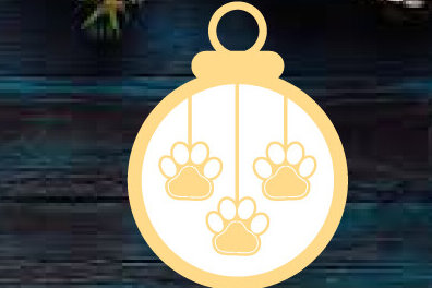 Σετ των 3 Intra απο ξύλο plywood 3mm-4mm πάχος - Χριστουγεννιάτικο στολίδι σκύλου Μεταλλικό λέιζερ τοίχου Δίασταση 6x6 cm INTRAFABR-87120565