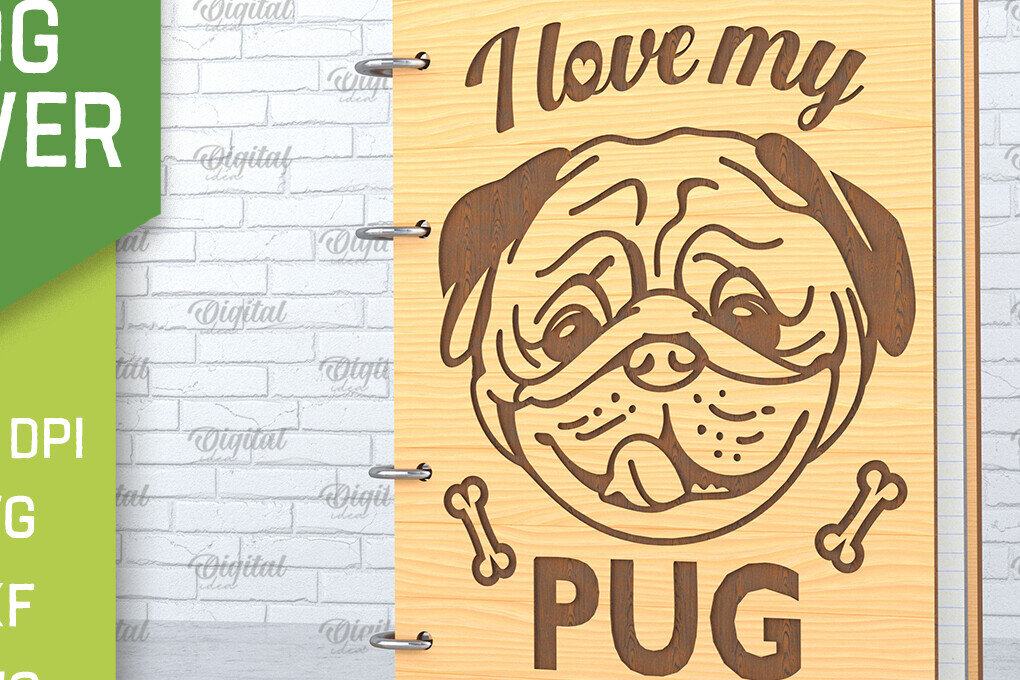 Intra απο ξύλο plywood 3mm-4mm πάχος -  κάλυμμα σκύλου. Pug  Δίασταση 30x20 cm INTRAFABR-89175415