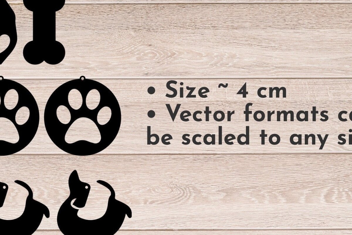 Σετ των 3 Intra απο ξύλο plywood 3mm-4mm πάχος - Dog Earrings , Dog Lovers Laser Cut Δίασταση 3x3 cm INTRAFABR-32542822