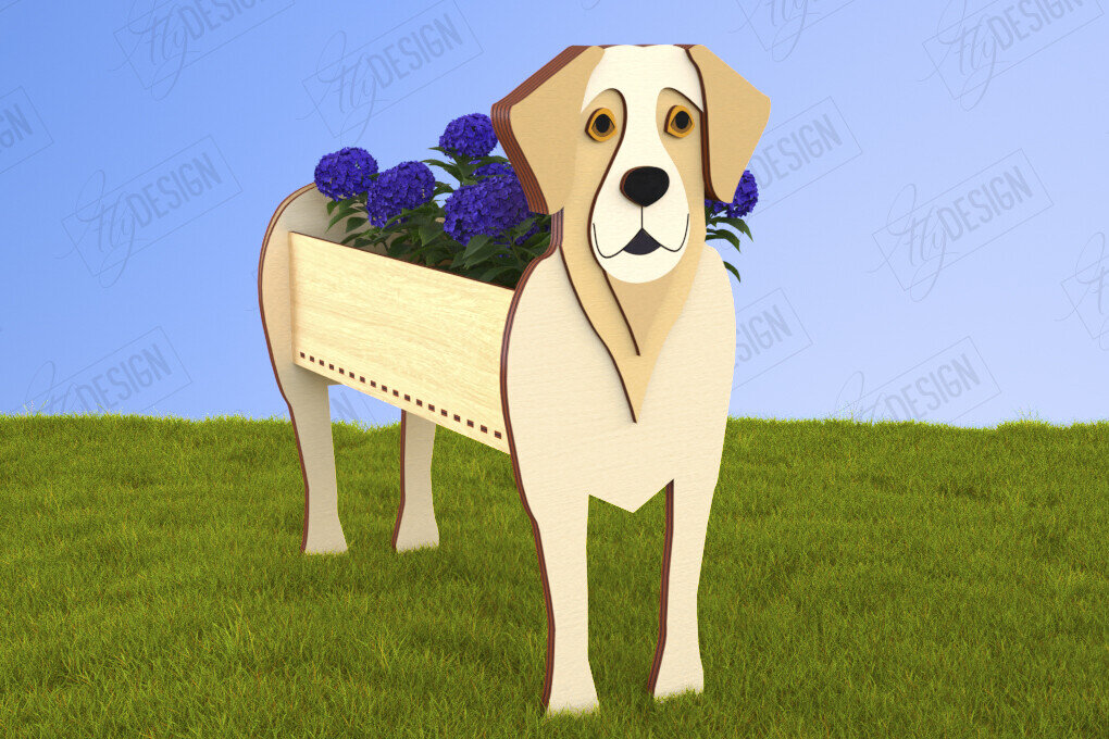 Intra απο ξύλο plywood 3mm-4mm πάχος - Στάση λουλουδιών σκύλου  | Κήπος Δίασταση 30x20 cm INTRAFABR-120427645