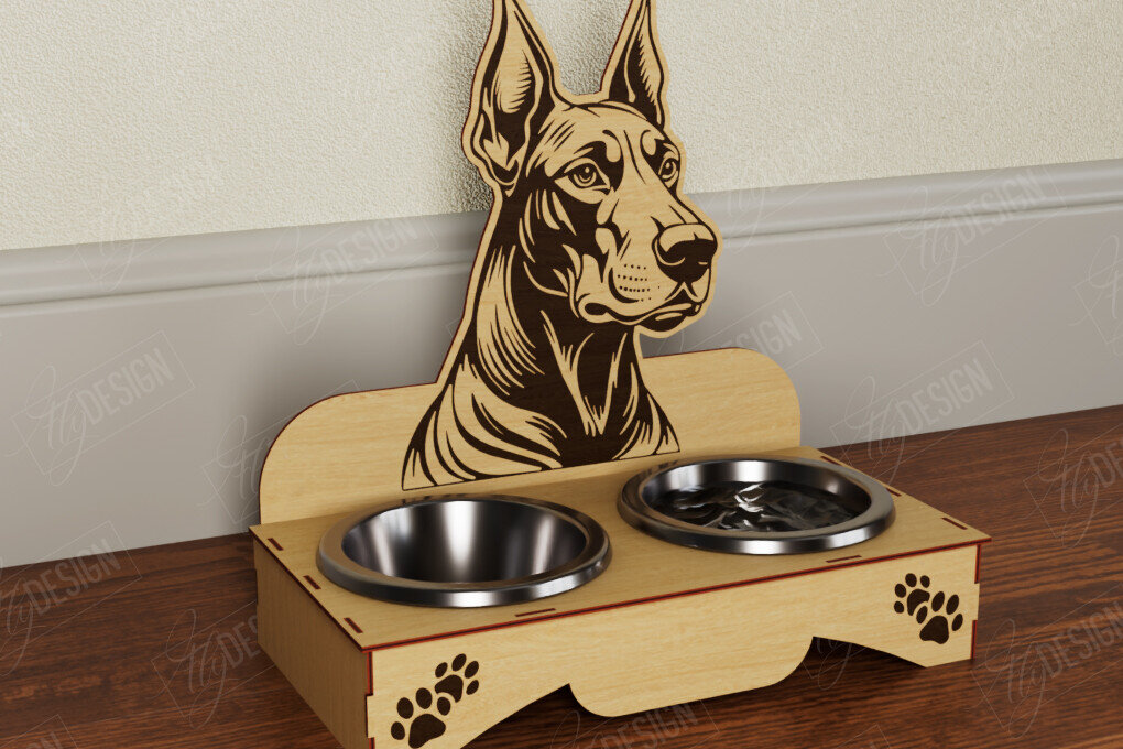 Intra απο ξύλο plywood 3mm-4mm πάχος - Βάση μπολ τροφής για σκύλους | Θήκη για μπολ φαγητού Δίασταση 30x20 cm INTRAFABR-108928270