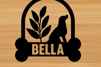 Intra απο ξύλο plywood 3mm-4mm πάχος - Μεταλλικός τοίχος με λίμα κοπής με λέιζερ σκύλου Δίασταση 40x50 cm INTRAFABR-73999927