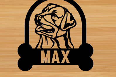 Intra απο ξύλο plywood 3mm-4mm πάχος - Μεταλλικός τοίχος με λίμα κοπής με λέιζερ σκύλου Δίασταση 40x50 cm INTRAFABR-73999959