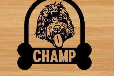 Intra απο ξύλο plywood 3mm-4mm πάχος - Λίμα με λέιζερ κοπής σκύλου Μεταλλική διακόσμηση τοίχου Δίασταση 40x50 cm INTRAFABR-73999705