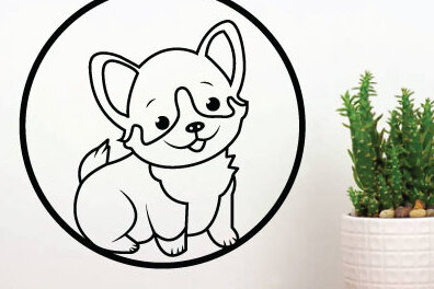 Intra απο ξύλο plywood 3mm-4mm πάχος -  κοπής με λέιζερ σκύλου, τέχνη διακόσμησης τοίχου σκύλου Δίασταση 40x50 cm INTRAFABR-65017621