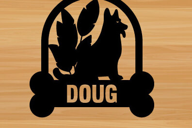 Intra απο ξύλο plywood 3mm-4mm πάχος - Dog Laser Μεταλλική διακόσμηση τοίχου με λέιζερ Δίασταση 40x50 cm INTRAFABR-73999842