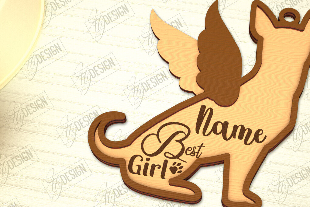 Σετ των 3 Intra απο ξύλο plywood 3mm-4mm πάχος - Στολίδι Μνήμης Σκύλου | Φτερά Αγγέλου |CNC Δίασταση 6x6 cm INTRAFABR-98194168