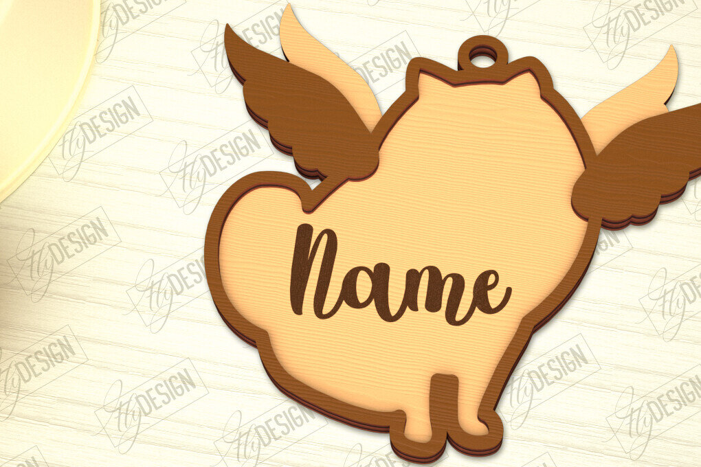 Σετ των 3 Intra απο ξύλο plywood 3mm-4mm πάχος - Στολίδι Μνήμης Σκύλου | Φτερά Αγγέλου |CNC Δίασταση 6x6 cm INTRAFABR-98194181