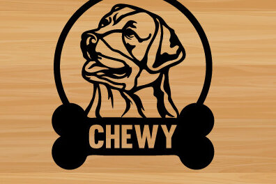 Intra απο ξύλο plywood 3mm-4mm πάχος -  κοπής με λέιζερ τέχνης μεταλλικής διακόσμησης τοίχου Dog Δίασταση 40x50 cm INTRAFABR-74782802