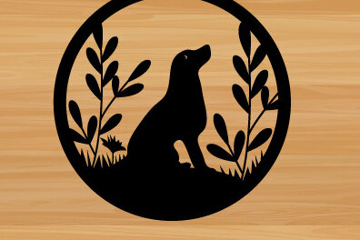 Intra απο ξύλο plywood 3mm-4mm πάχος -  κοπής με λέιζερ τέχνης μεταλλικής διακόσμησης τοίχου Dog Δίασταση 40x50 cm INTRAFABR-74781742