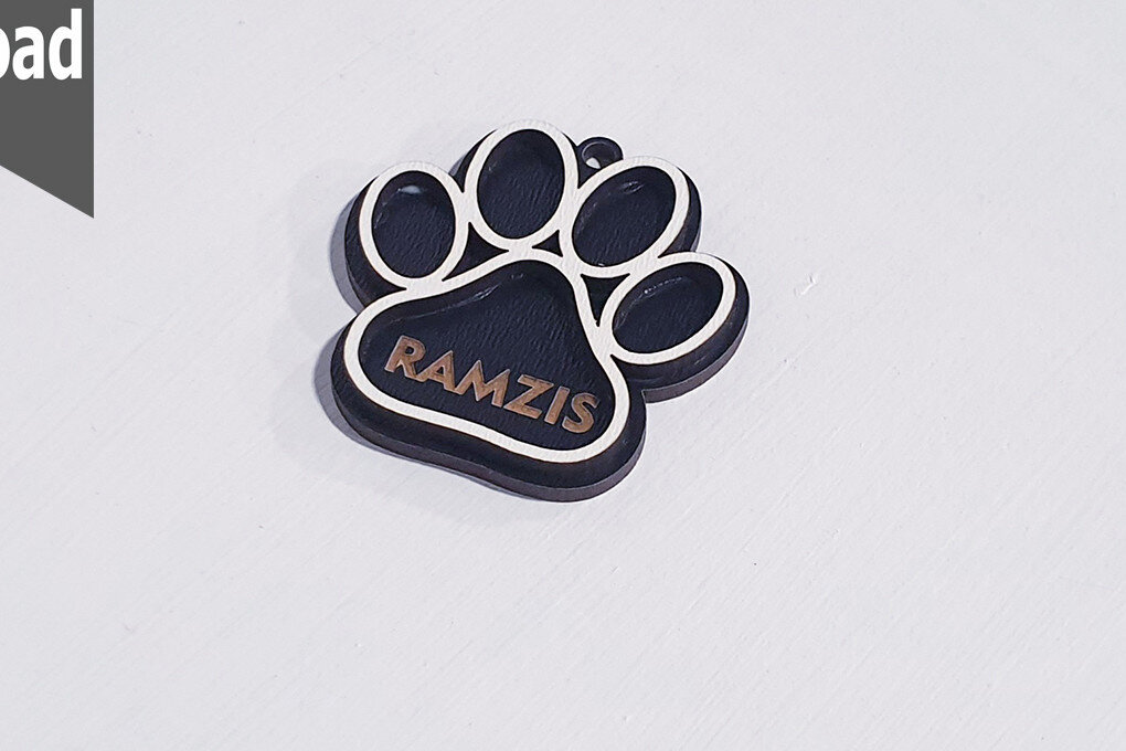 Intra απο ξύλο plywood 3mm-4mm πάχος - Ετικέτα ονόματος σκύλου Έτοιμη για κοπή υ λέιζερ Δίασταση 30x20 cm INTRAFABR-67083188